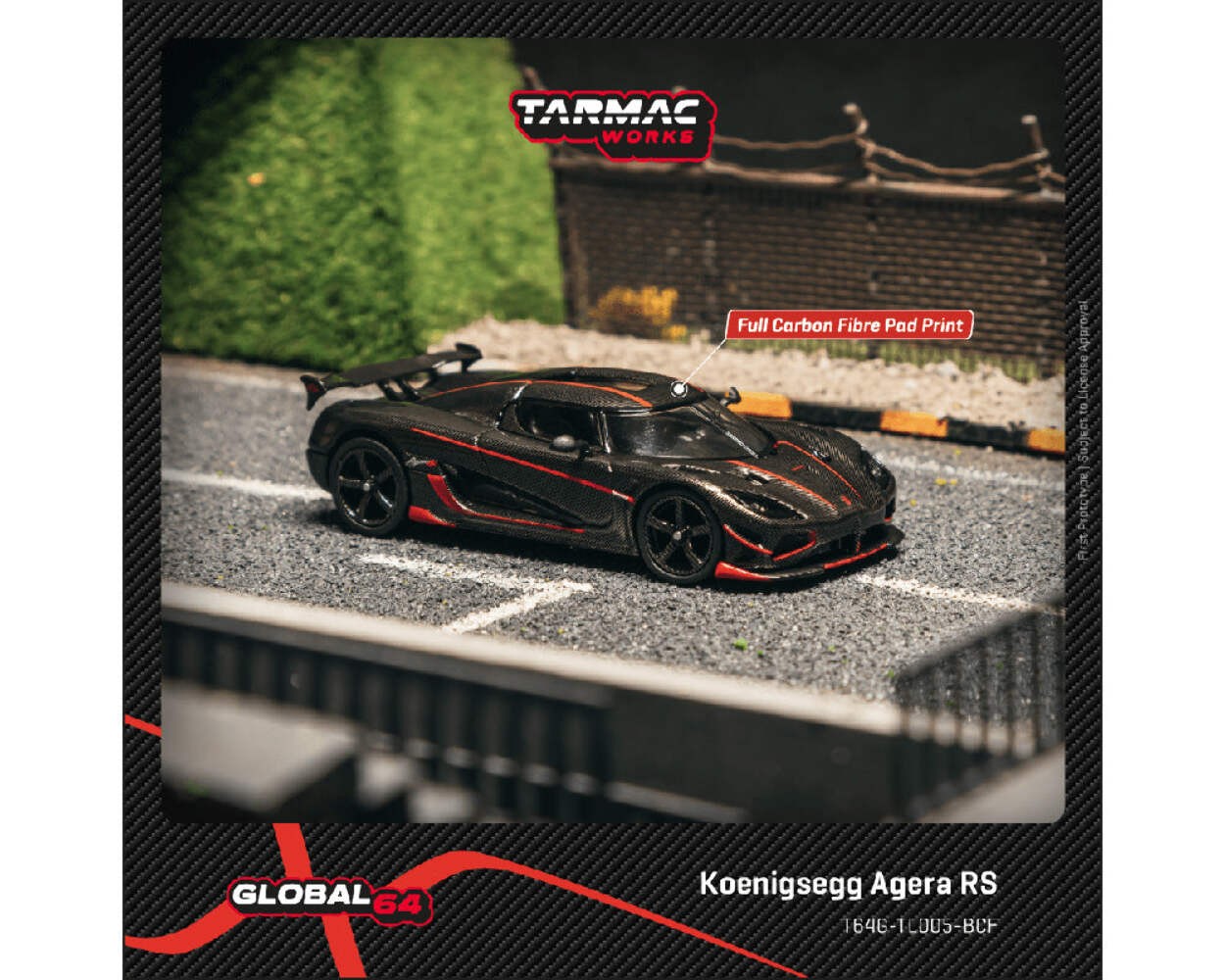 Tarmac Works Global64 Koenigsegg Agera RS Black Carbon Fiber 1:64 Diecast
