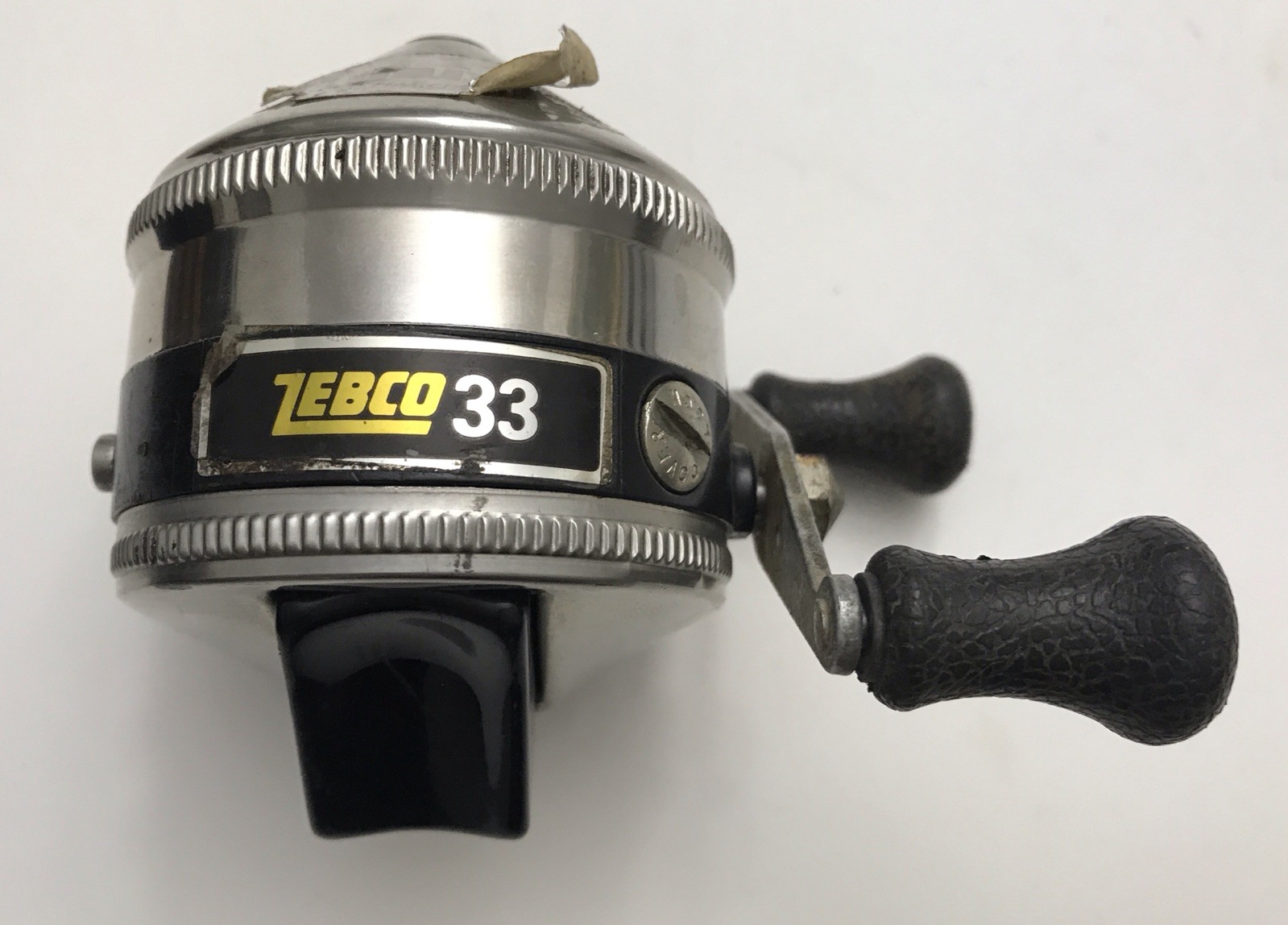 Vintage Zebco Spinner Model 33 metal foot one rivot casting reel  USA Works