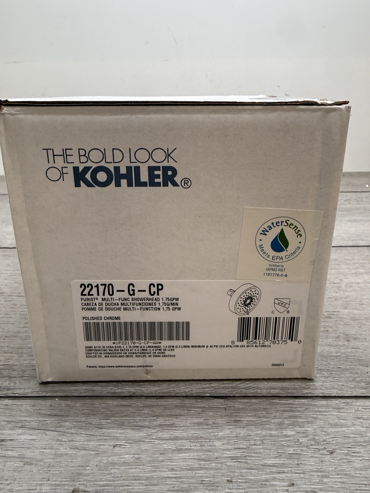 Kohler K-22170-G-CP Purist Three-function 1.75 GPM Showerhead - Chrome *READ*