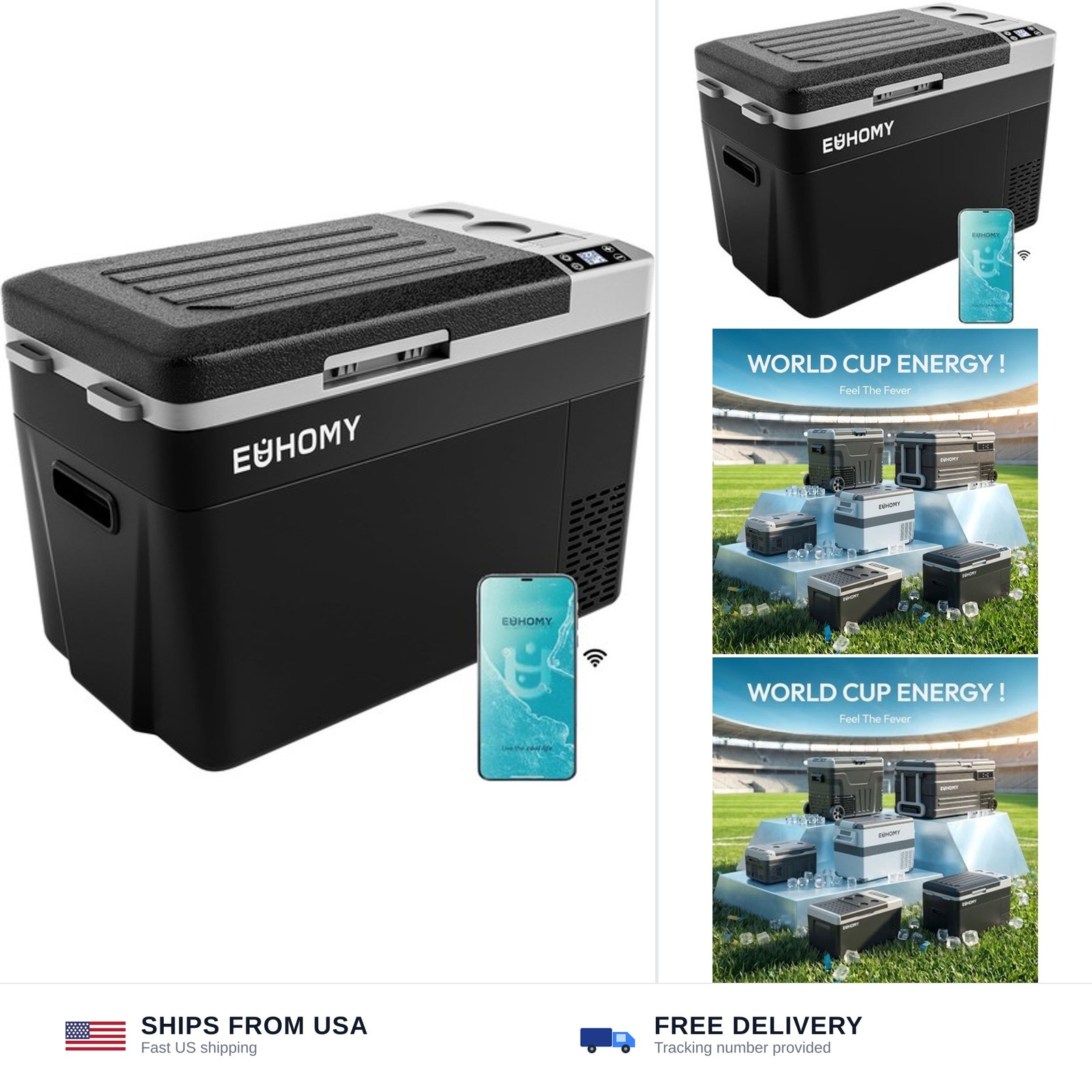 EUHOMY 12 Volt Refrigerator, 32QT(30L) PortableRefrigerator, Car Fridge Usabl...