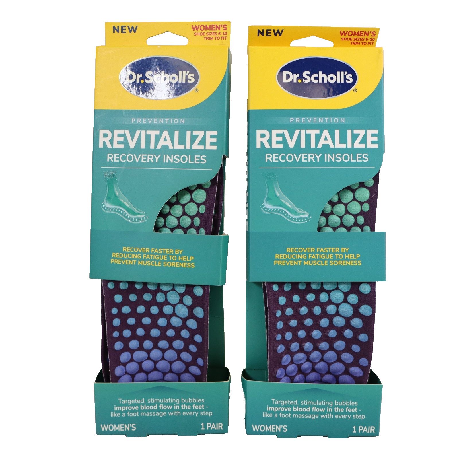 2 PAIRS Dr. Scholl's Revitalize Recovery Insole Orthotics, Women's Size 6-10 2 PAIRS Dr. Scholl's Revitalize Recovery Insole Orthotics, Women's Size 6-10
