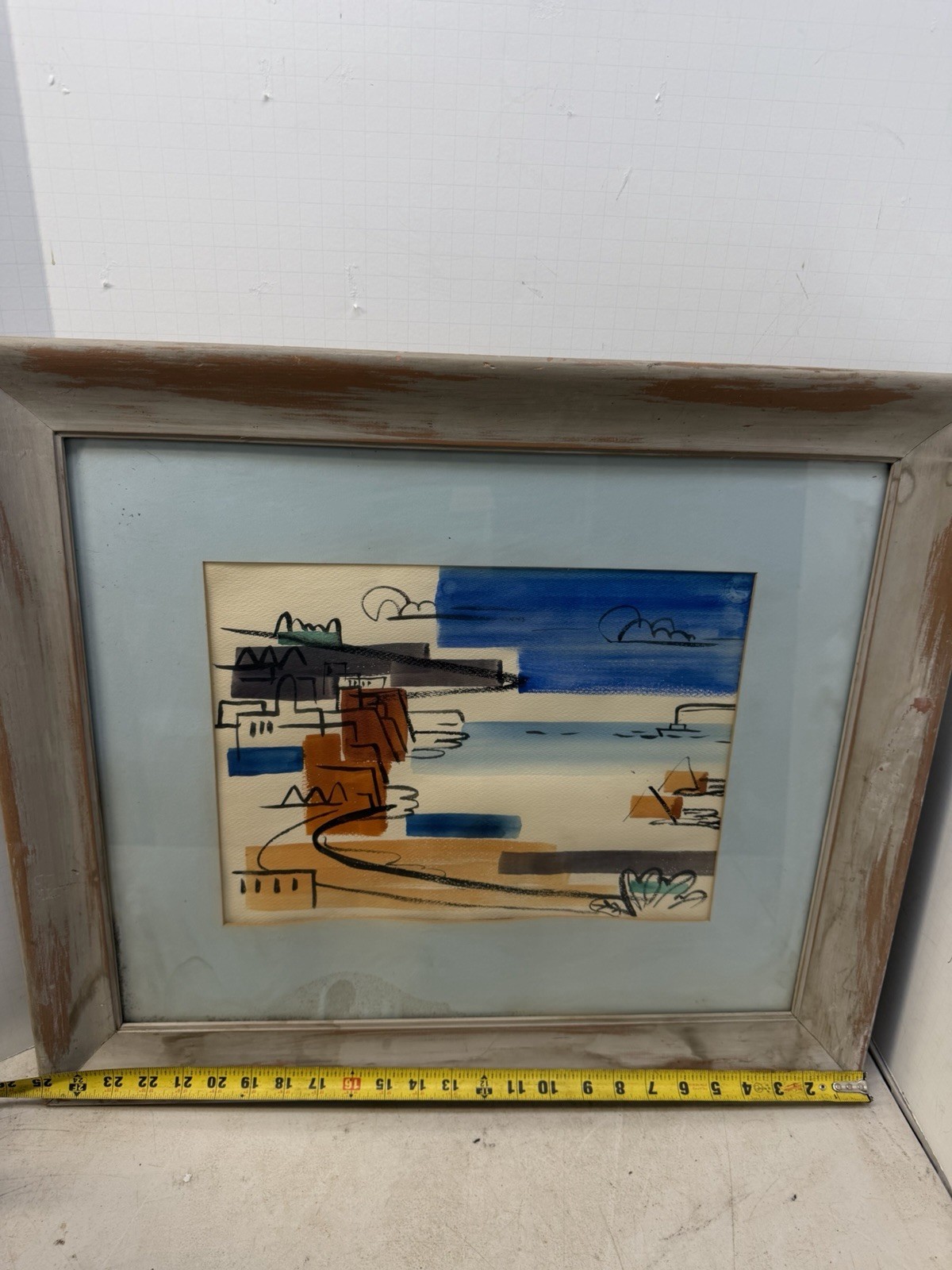 Vtg Original Abstract Watercolor Art Painting by June Felter Mid Century Modern Vtg Original Abstract Watercolor Art Painting by June Felter Mid Century Modern