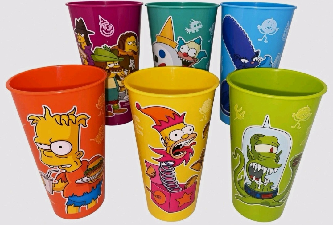 *NEW* Jack in the Box The Simpsons Collectible Cups 6-Cup *COMPLETE SET*