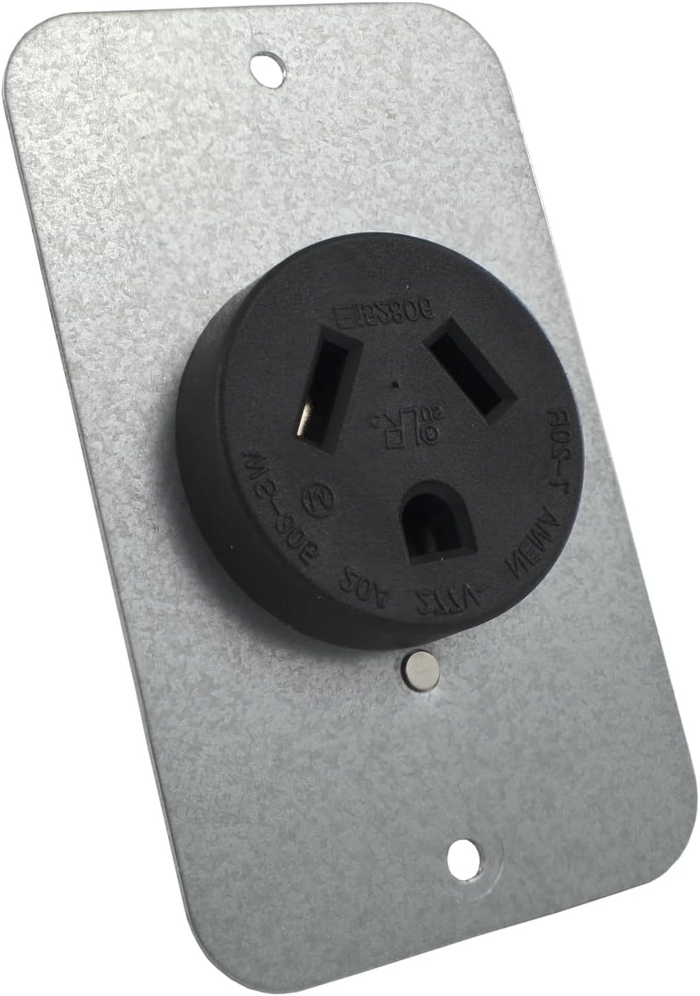 Conntek Straight Blade Flash Mount Receptacle, 20-Amp 277-Volt NEMA 7-20R, Black