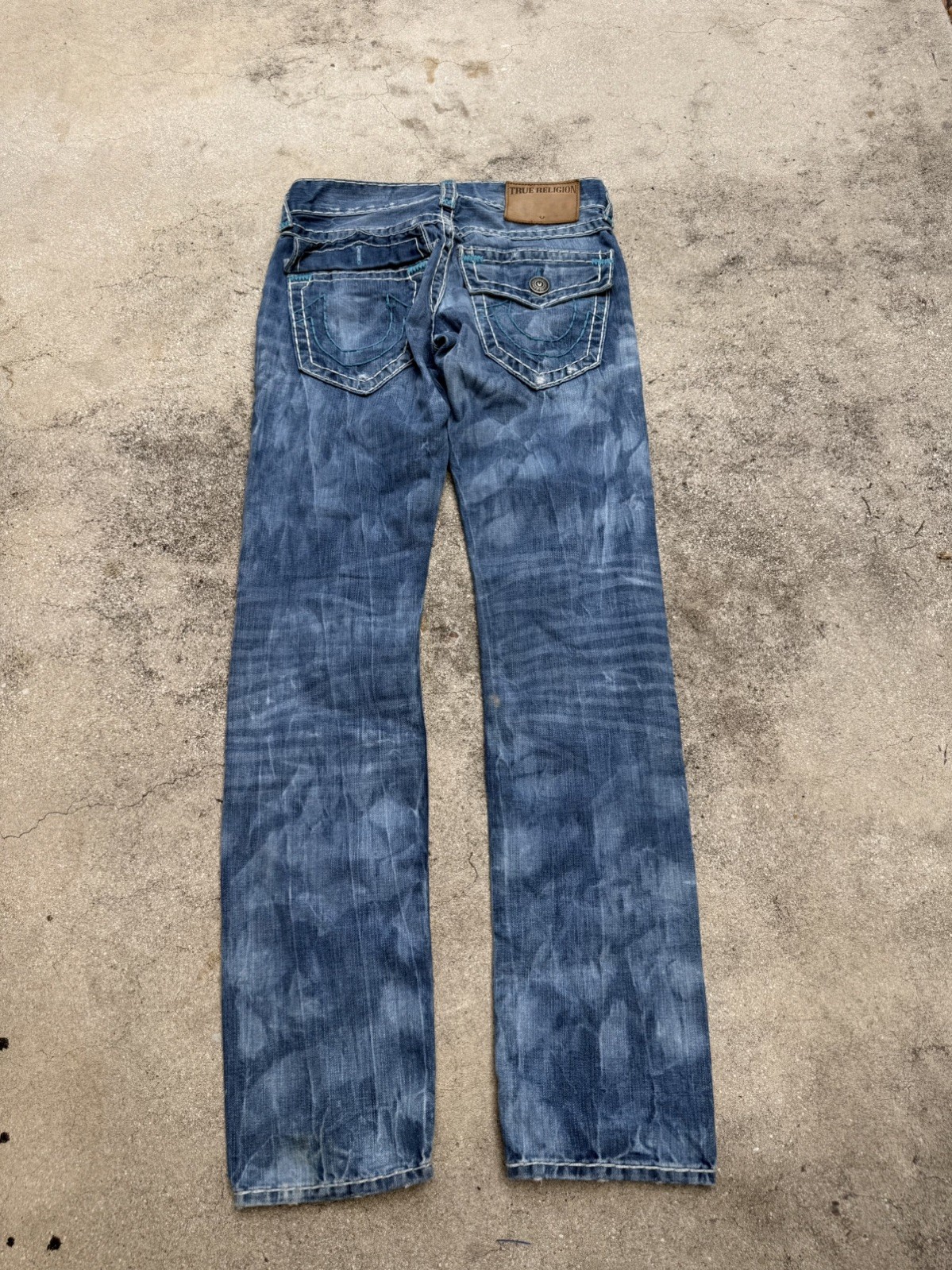 VTG True Religion GENO Men\'s Jeans 29x32 Made In USA Blue Stitch Distressed VTG True Religion GENO Men\'s Jeans 29x32 Made In USA Blue Stitch Distressed
