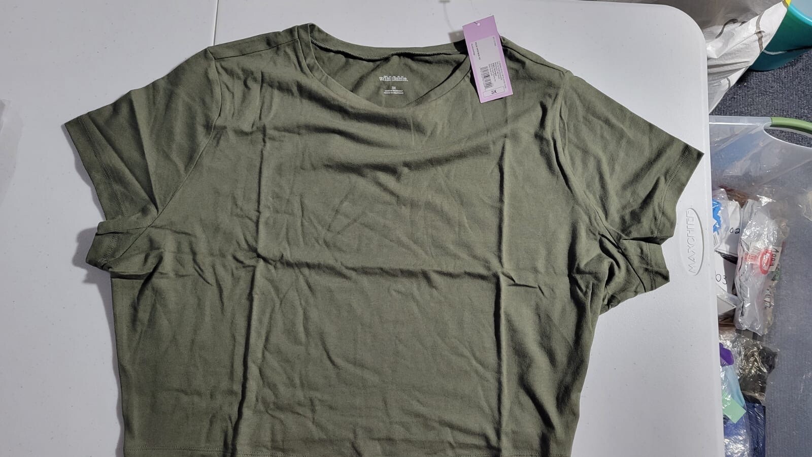 Wild Fable Womens Short Sleeve Cropped TShirt Olive 3X NWT Wild Fable Womens Short Sleeve Cropped TShirt Olive 3X NWT