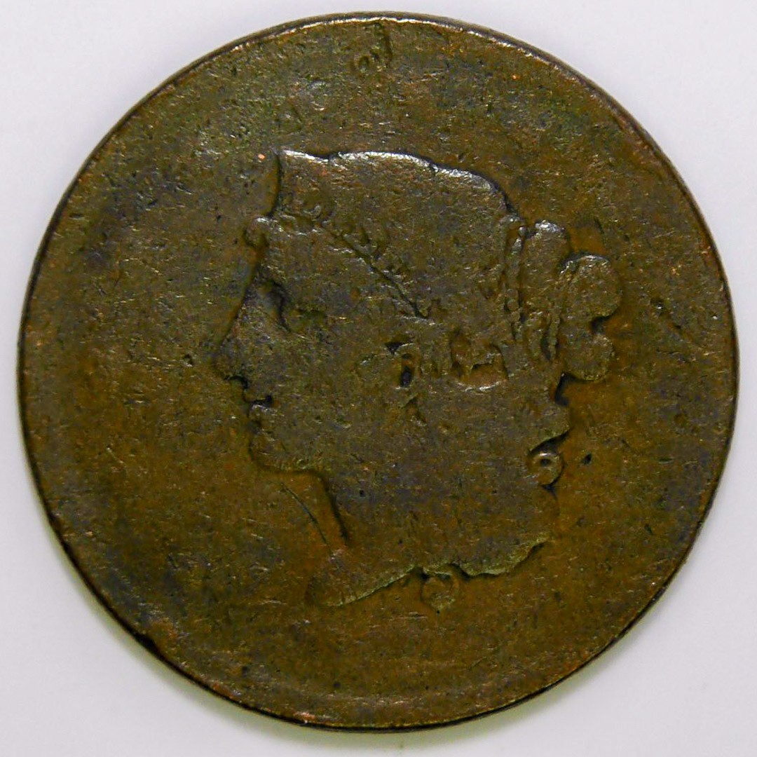 1839 Coronet Head Large Cent Booby Head k369