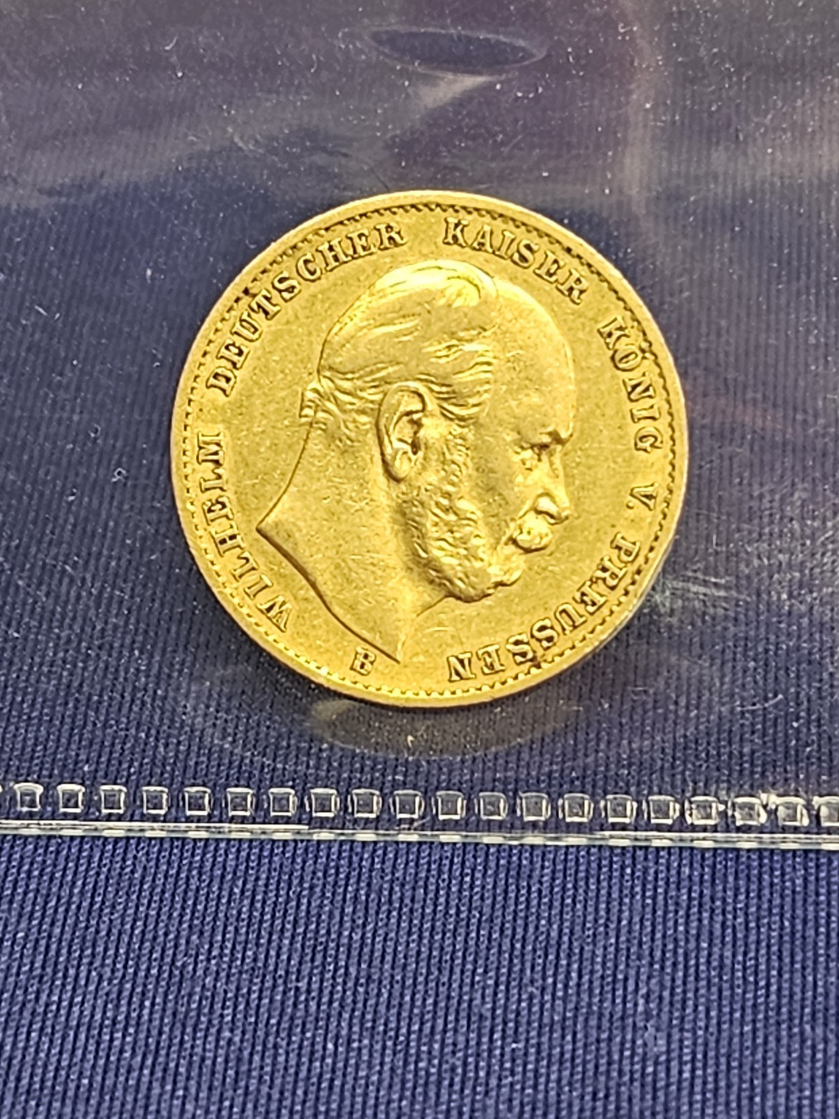 1872 B German States Prussia Gold 10 Mark Coin Wilhelm I Hanover Mint Rare