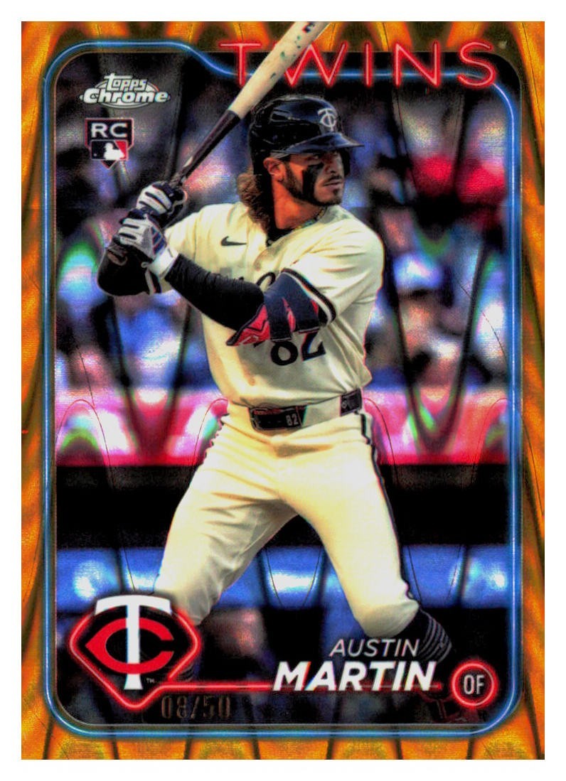 Austin Martin 2024 Topps Chrome #USC172 Gold Raywave Refractor /50 Rookie Twins Austin Martin 2024 Topps Chrome #USC172 Gold Raywave Refractor /50 Rookie Twins