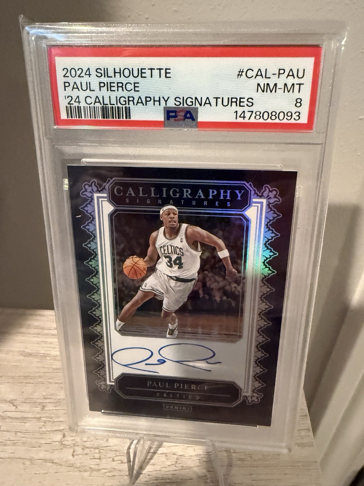 Panini 2024 Silhouette - Calligraphy Signatures Paul Pierce CAL-PAU PSA 8 AUTO Panini 2024 Silhouette - Calligraphy Signatures Paul Pierce CAL-PAU PSA 8 AUTO