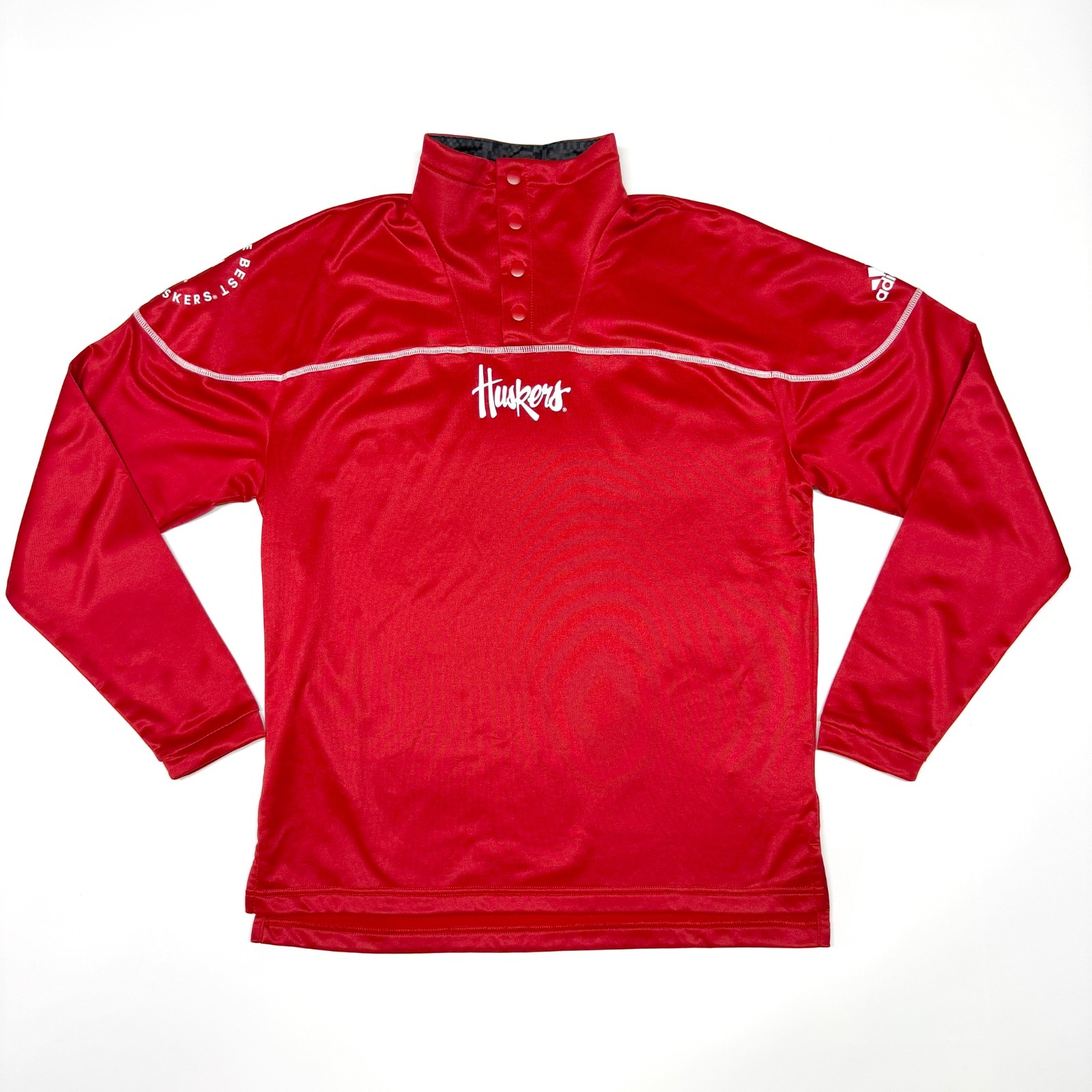 $80 NWT Men\'s ADIDAS Nebraska Huskers Scarlet Red NCAA Football Running Jacket