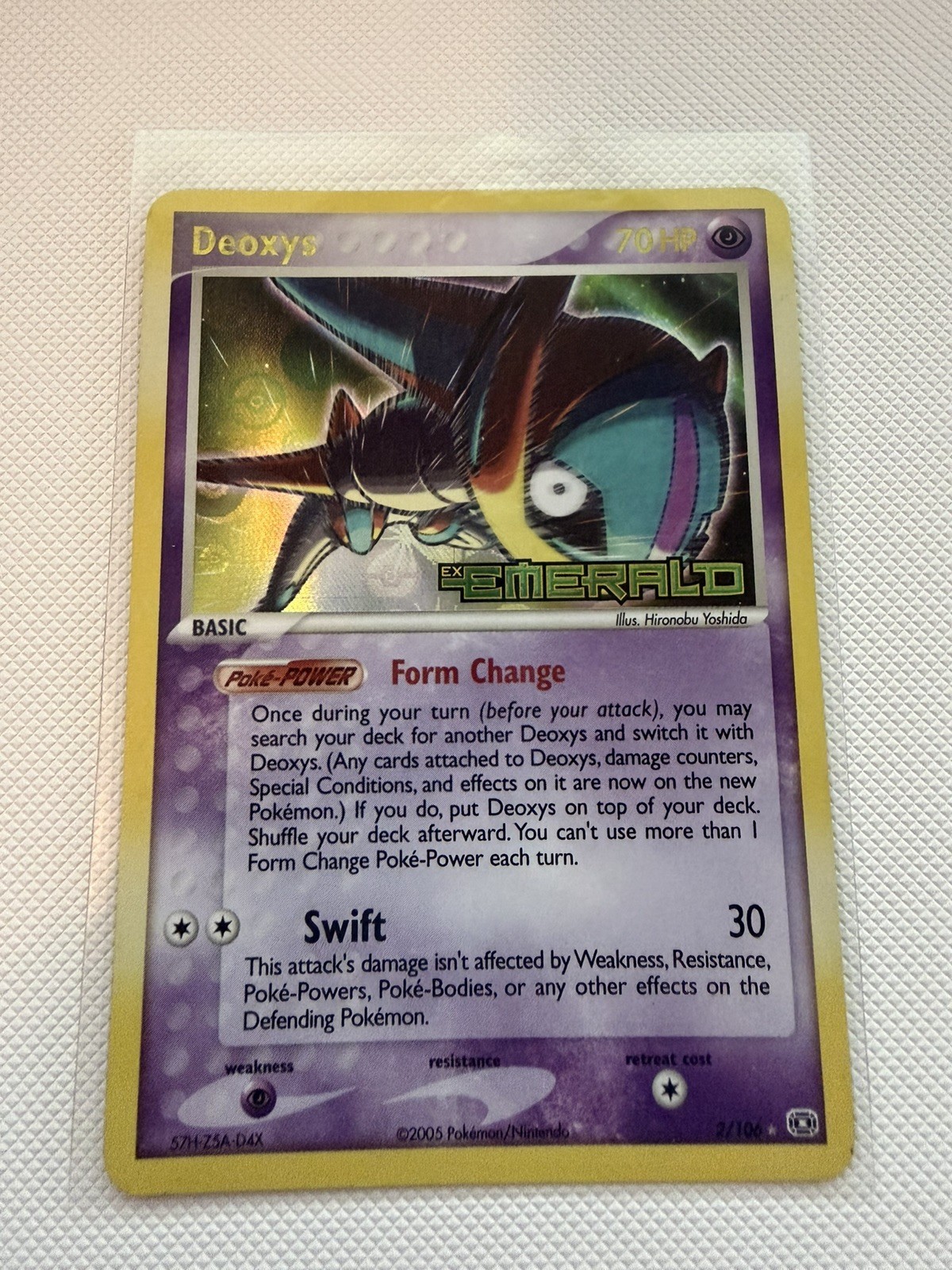 Deoxys 2/106 EX Emerald Stamp Reverse Holo Rare English 2005 Pokemon