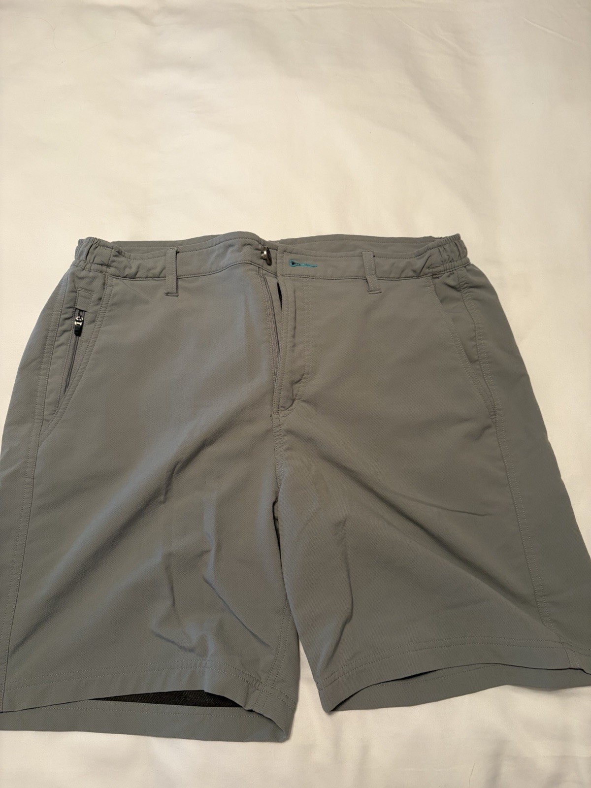 Free Fly Mens Shorts Green Size Large Elastic Waist Free Fly Mens Shorts Green Size Large Elastic Waist
