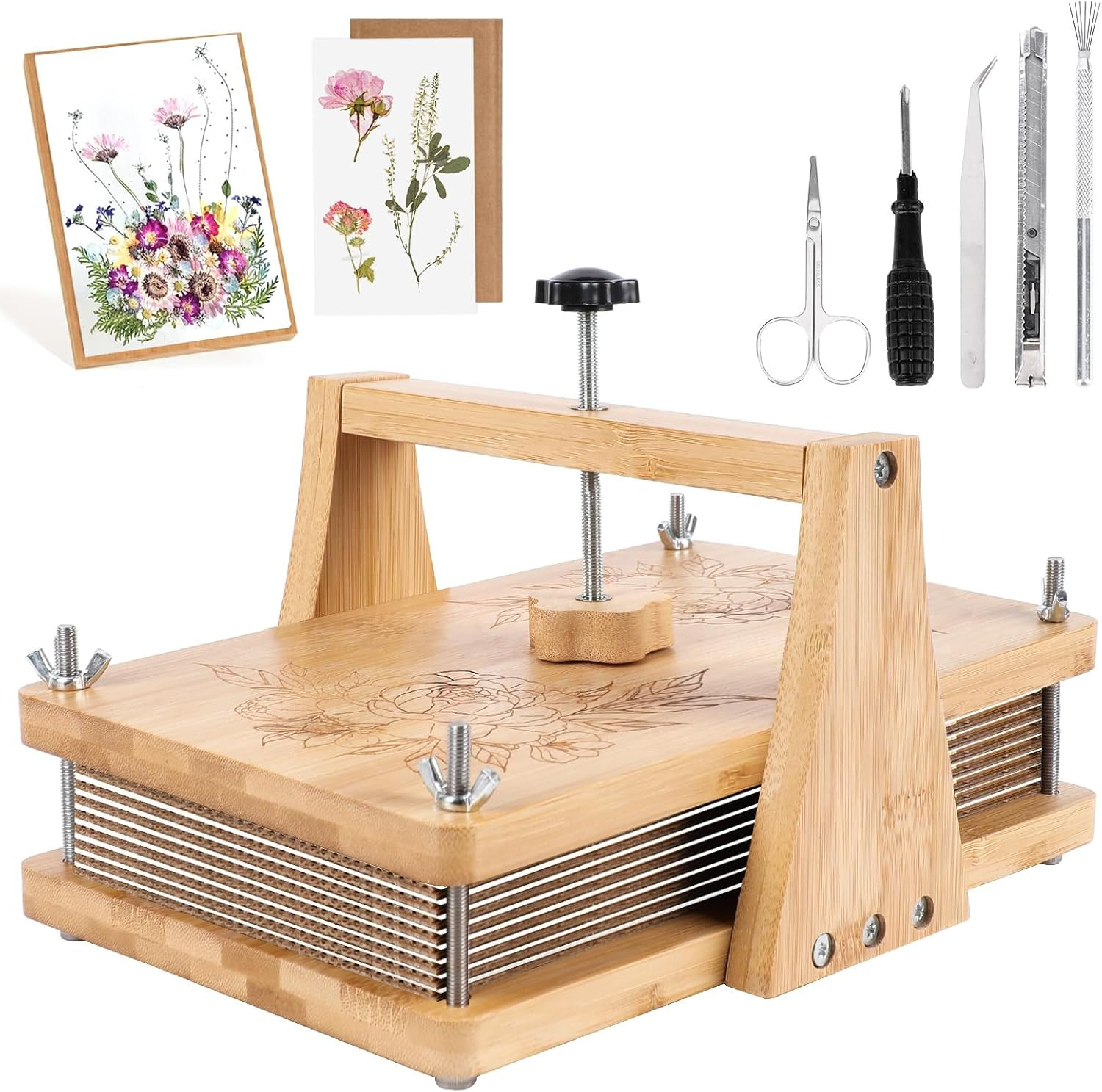 1Set Large Wooden Flower Press Kit - Even Pressure Flowers Pressed DIY Arts Set 1Set Large Wooden Flower Press Kit - Even Pressure Flowers Pressed DIY Arts Set
