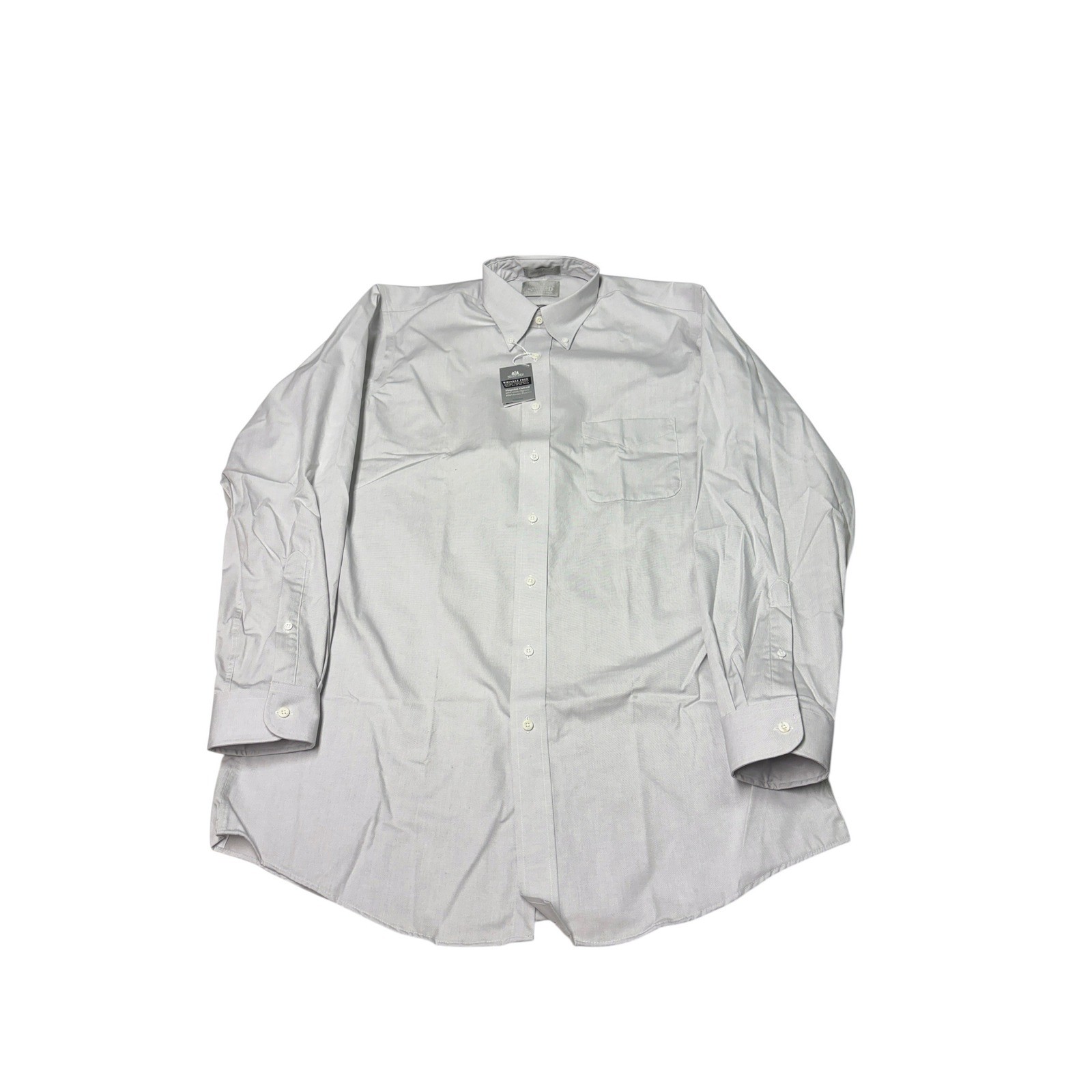 NWT Stafford Executive Gray Pinpoint Oxford Dress Mens 16.5 37 X-Tall Wrinkle