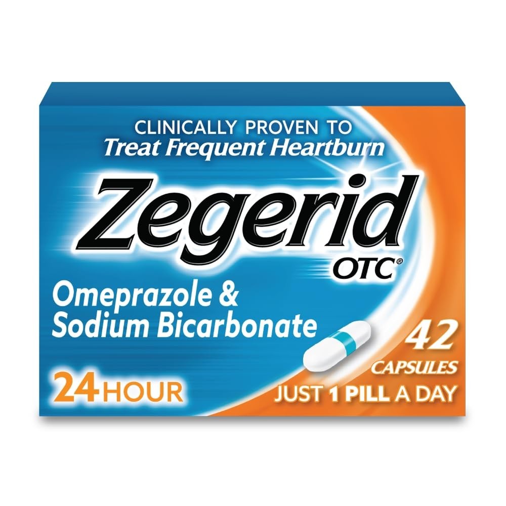 Zegerid OTC, 24-Hour Heartburn Relief, Acid Reflux Medicine and Antacid, Tre...