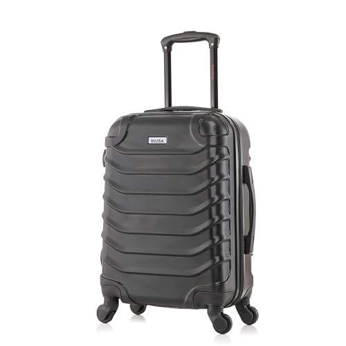 InUSA ENDURANCE Luggage with Spinner Wheels | - LUGGAGE-CARRY-ON-BLACK