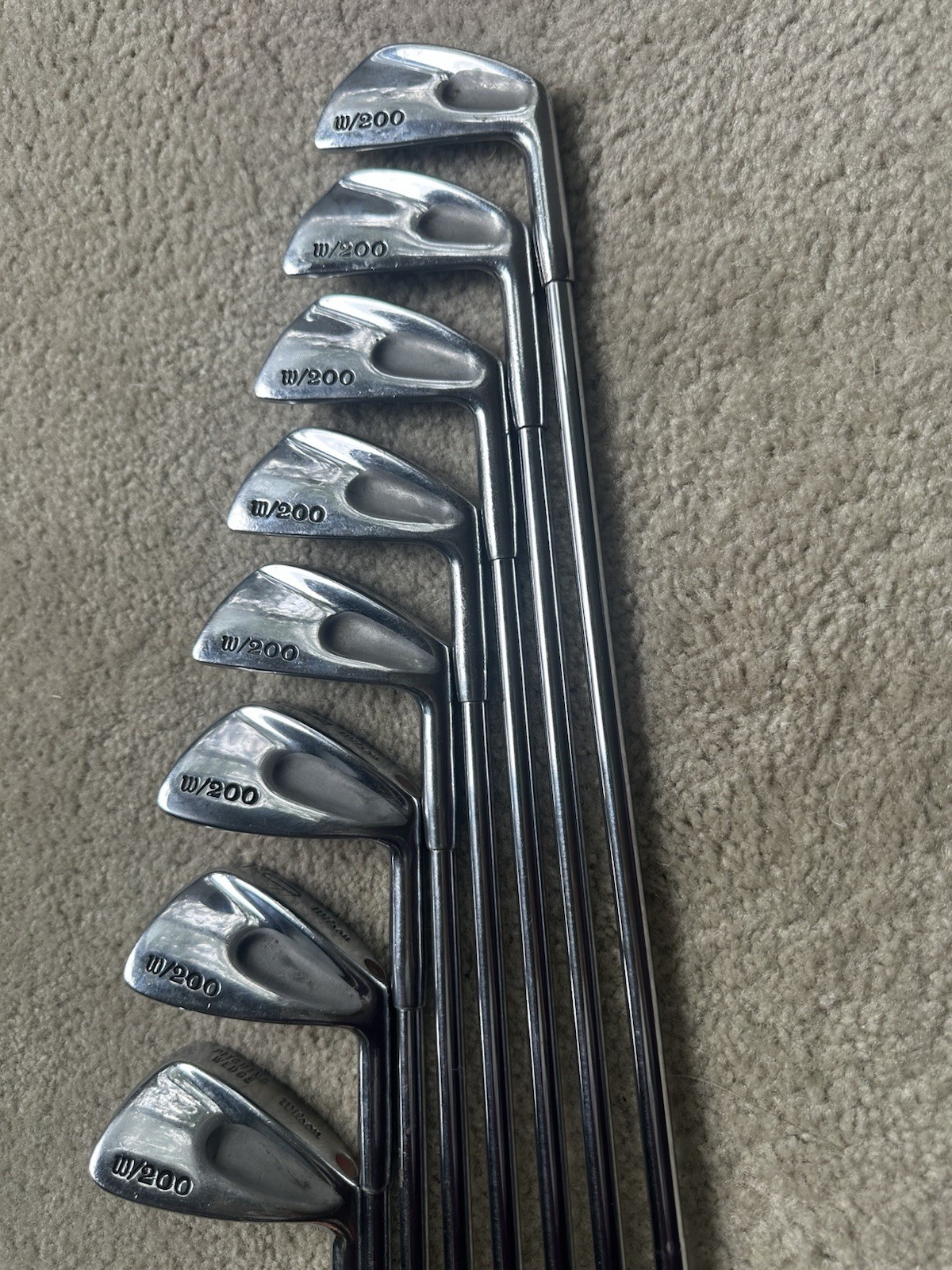 Vintage Wilson Staff 200 Blade Iron Set 3-PW Regular Steel Shafts W/200 RARE
