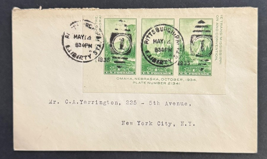 AtoZ. 1935 Farley Imperfs on Cover Scarce