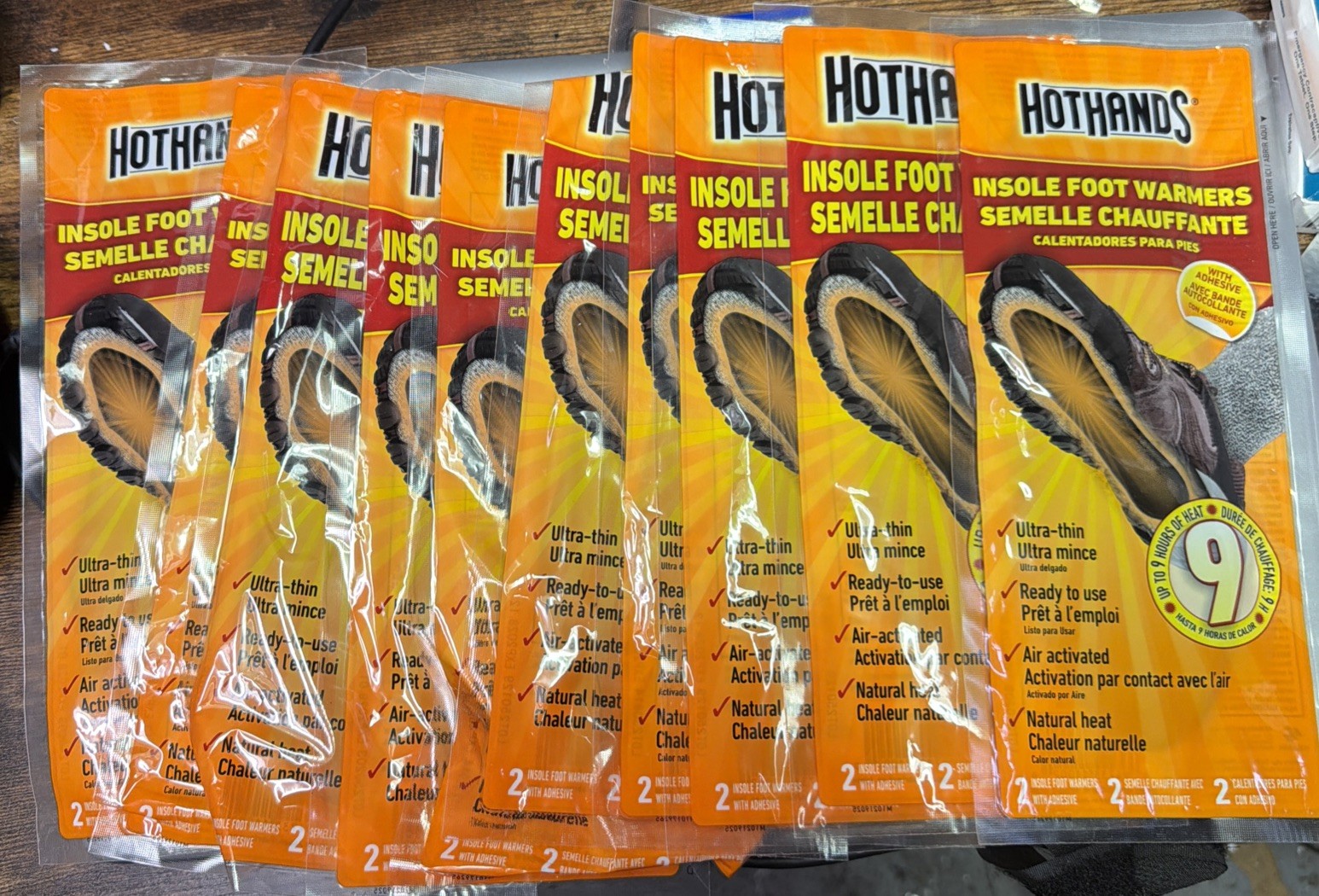 HotHands (10-PAIR) Adhesive Insole FULL FOOT Warmers 9 Hours of Heat HotHands (10-PAIR) Adhesive Insole FULL FOOT Warmers 9 Hours of Heat