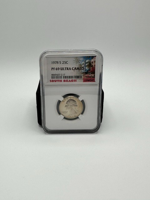 1978-S Washington Quarter 25C Proof NGC PF69 Ultra Cameo South Beach Label 1978-S Washington Quarter 25C Proof NGC PF69 Ultra Cameo South Beach Label
