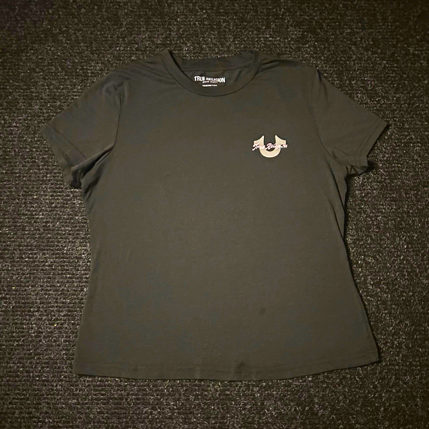 True Religion Black Buddha Graphic Logo T-Shirt Short Sleeve Crew Neck Men M True Religion Black Buddha Graphic Logo T-Shirt Short Sleeve Crew Neck Men M