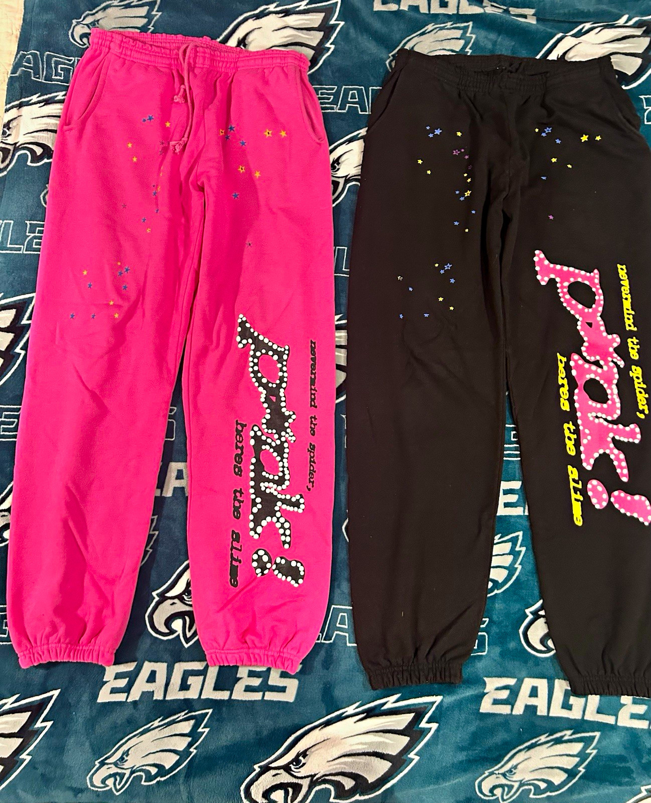 Sp5der Sweatpants Pink & Black Size L Sp5der Sweatpants Pink & Black Size L