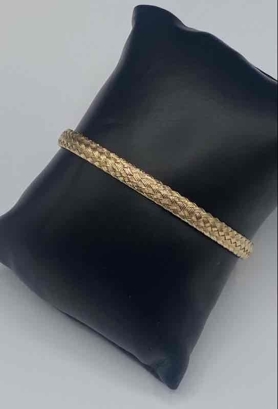 Dyadema Italian Bronze Yellow Gold Tone Woven Mesh Bracelet 7.5\