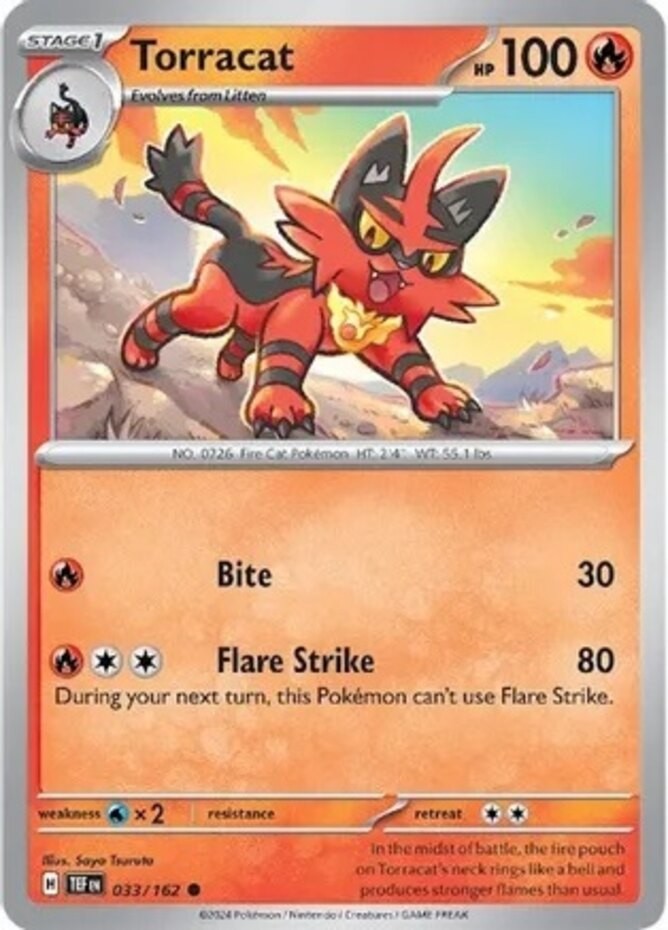 Torracat - 033/162 - Common (Near Mint) Temporal Forces - Fire Pokémon