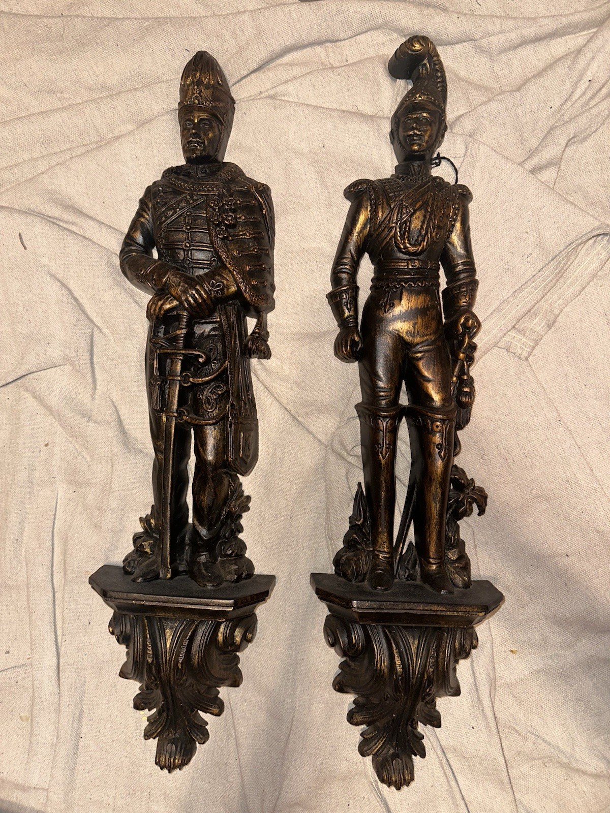 Vintage 1965 Burwood Products Co. Napoleonic Military Officer Wall Plaques 