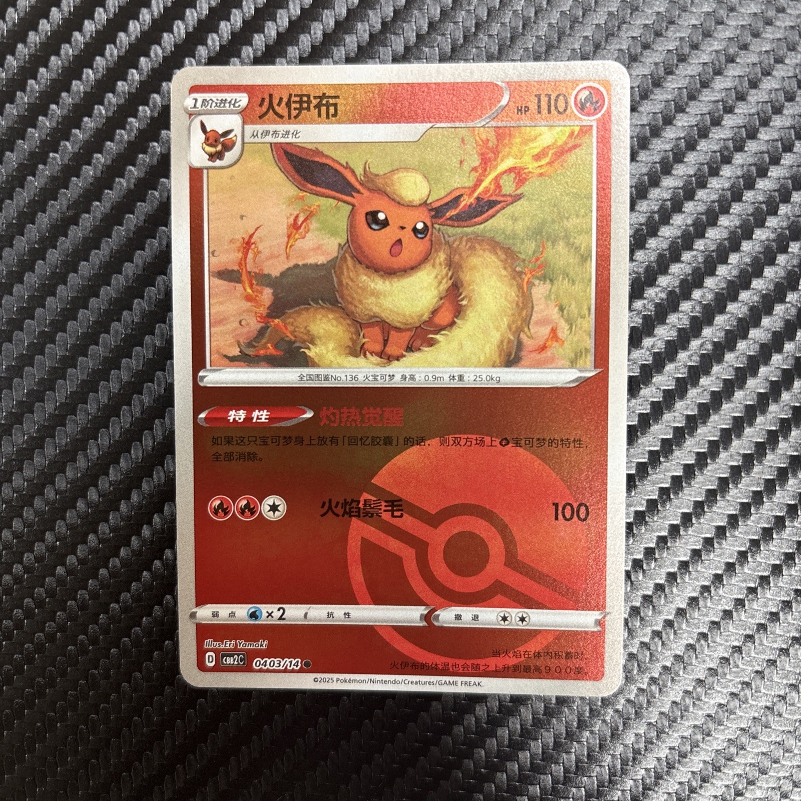 Pokemon Flareon 04 03/14 (NM) Holo Chinese Pokeball