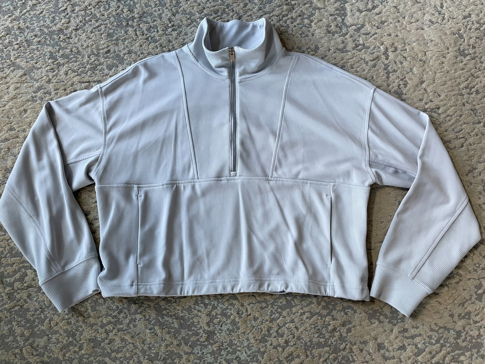 Athleta Seasoft Rib 1/4 Zip Popover Quartz Sz Large Athleta Seasoft Rib 1/4 Zip Popover Quartz Sz Large