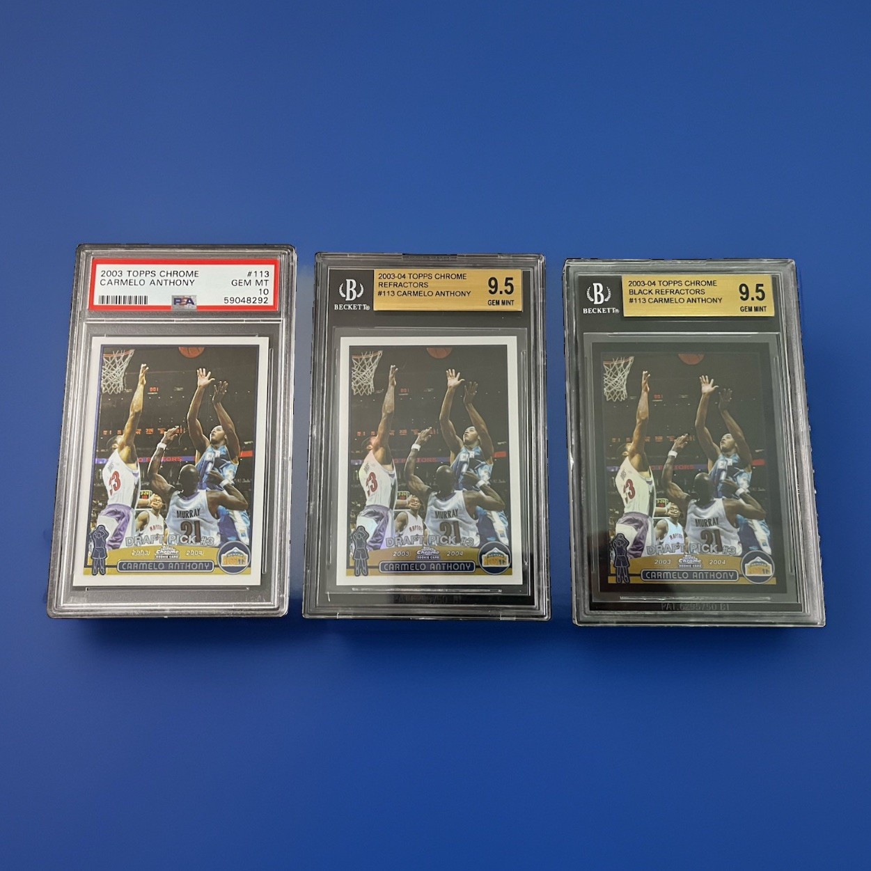 2003-04 Topps Chrome Carmelo Anthony Rookie Refractor Lot PSA / BGS Gem Mint 🔥