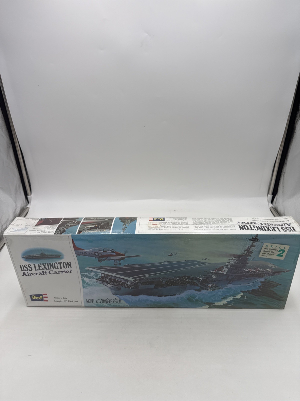 Vintage Revell 1/530 U.S.S. Lexington Aircraft Carrier Model Ship Kit #H444 New