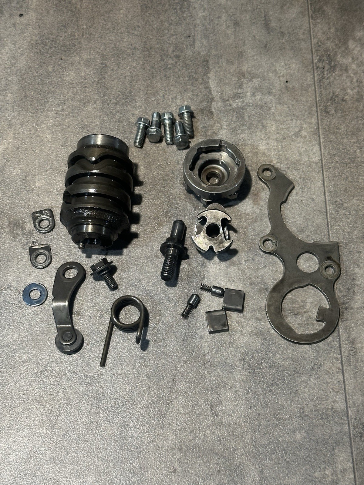 1986-89 Honda Trx 250r Used Oem Shift Drum/ Ratchet/ Pawl/Spring Nice 1986-89 Honda Trx 250r Used Oem Shift Drum/ Ratchet/ Pawl/Spring Nice