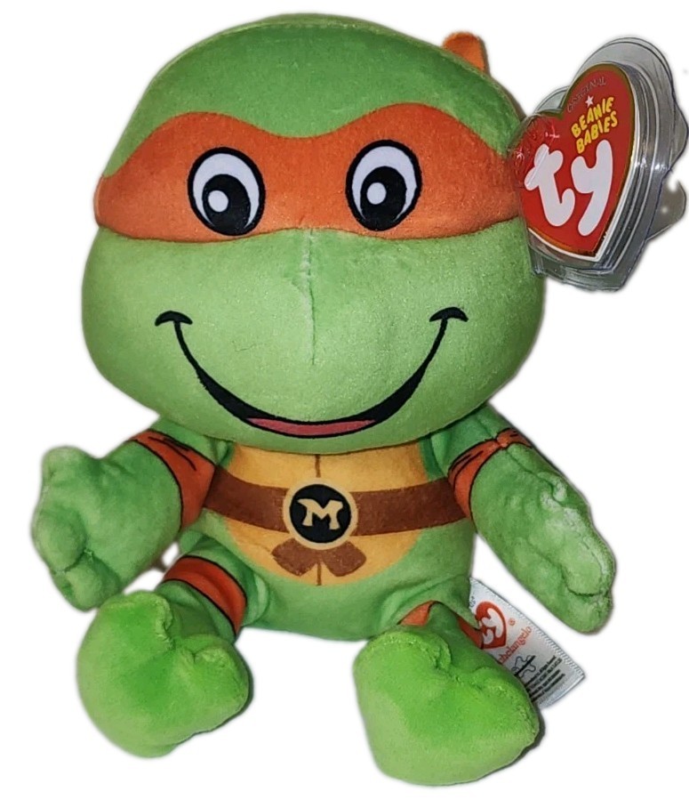TY Beanie Babies ❤️MICHAELANGELO Teenage Mutant Ninja Turtles Plushy Stuffed Toy