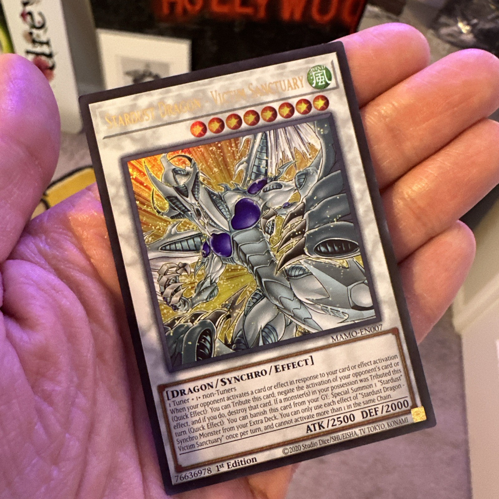 Yugioh 1x Stardust Dragon - Victim Sanctuary MAMO-EN007 Ultra Rare 1st Ed NM Yugioh 1x Stardust Dragon - Victim Sanctuary MAMO-EN007 Ultra Rare 1st Ed NM