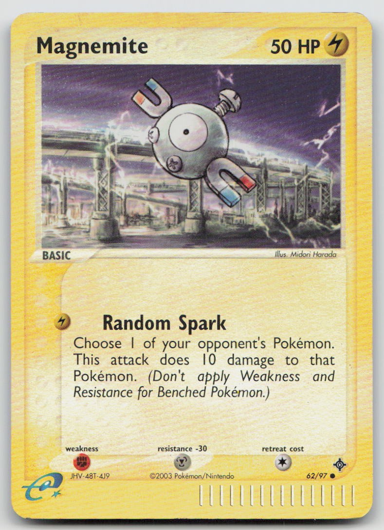 Magnemite 62/97 Common Dragon Pokemon Reverse Holo MP