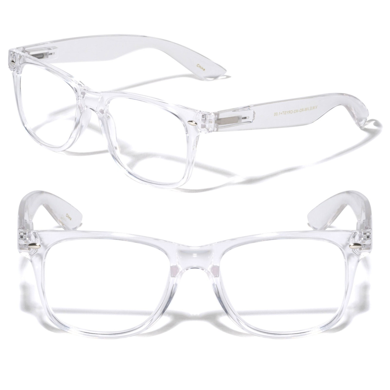 Classic clear frame reading glasses - simple unisex readers - 1 Pair