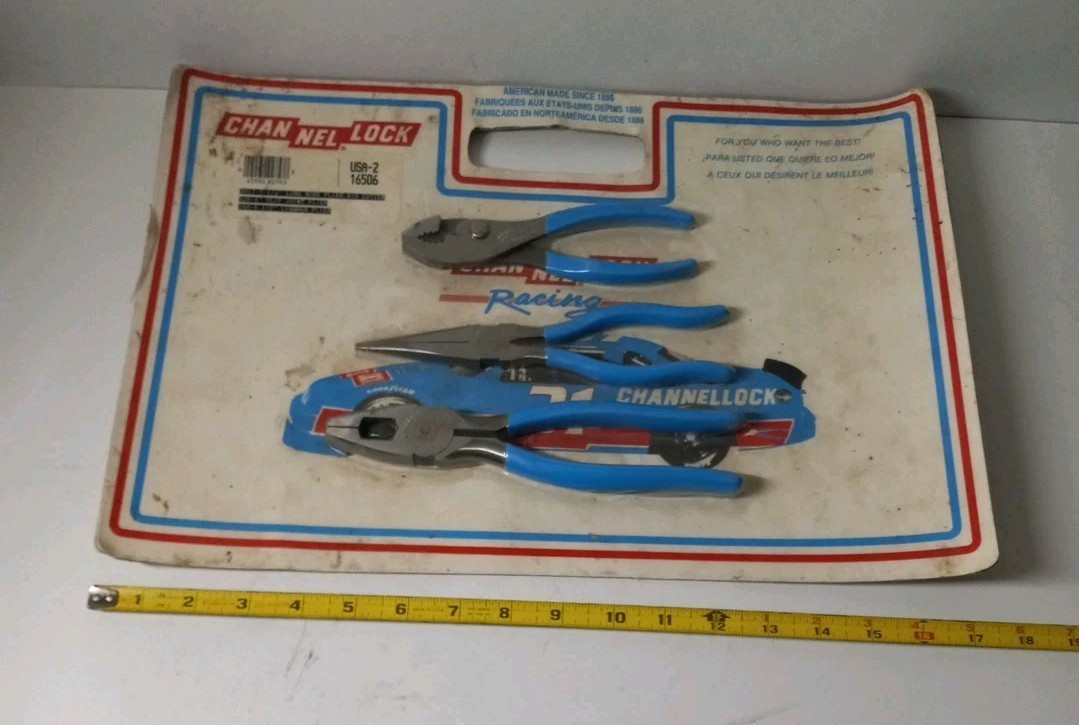 NOS Vintage channellock plier set Racing Series 1980s ( ULTRA RARE ) 
