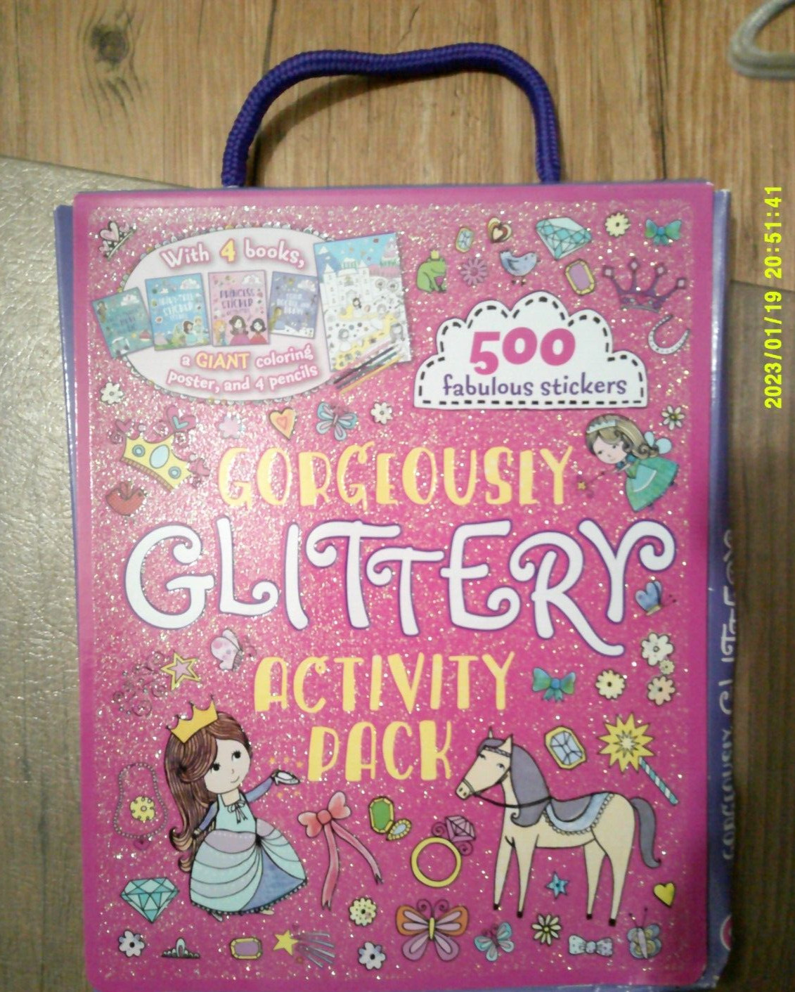 NEW carry along Gorgeously Glittery Activity Pack 4 Books 500 Fabulous Stickers