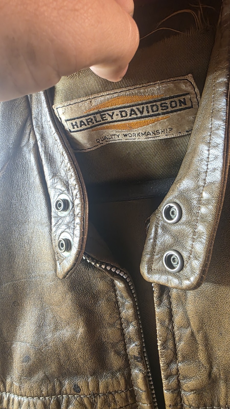 Vintage 1960s Harley Davidson Leather Jacket Distressed Lots Of Character