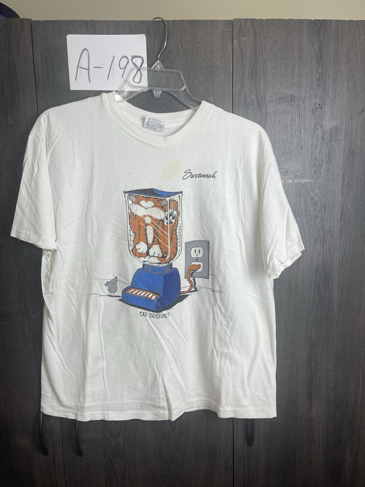 Vintage Martha\'s Vineyard Cat Blender Daiquiri Single Stitch T Shirt Adult XL Vintage Martha\'s Vineyard Cat Blender Daiquiri Single Stitch T Shirt Adult XL