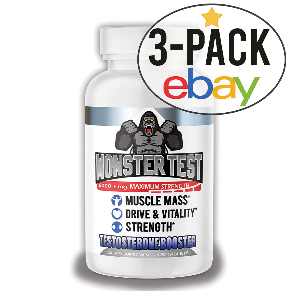 Angry Supplements MONSTER TEST Testosteron Booster Men\'s Drive Pills, 120ct 3Pk