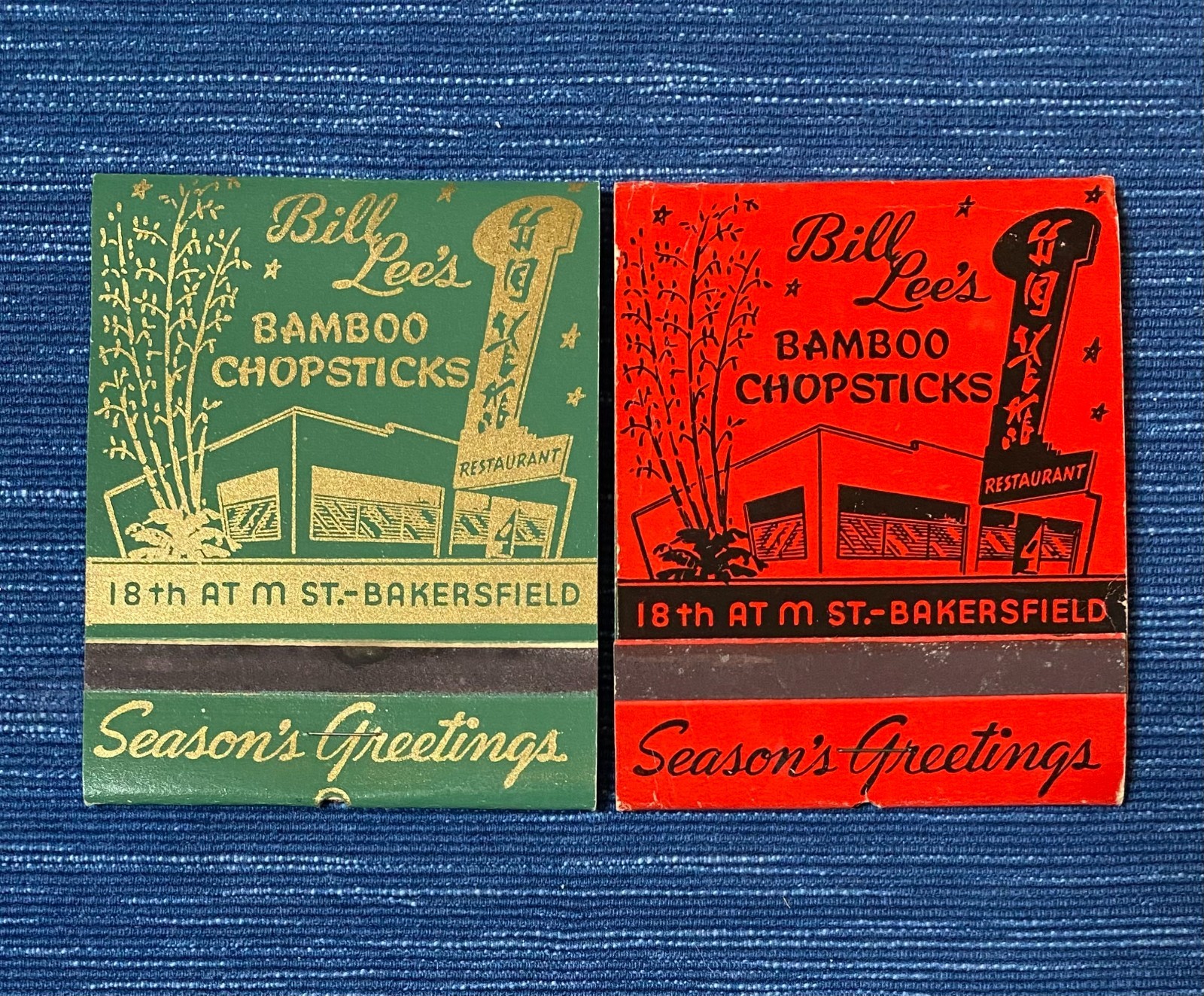 VTG Bill Lee's Restaurant Bakersfield California Giant Printed Sticks Matchbook