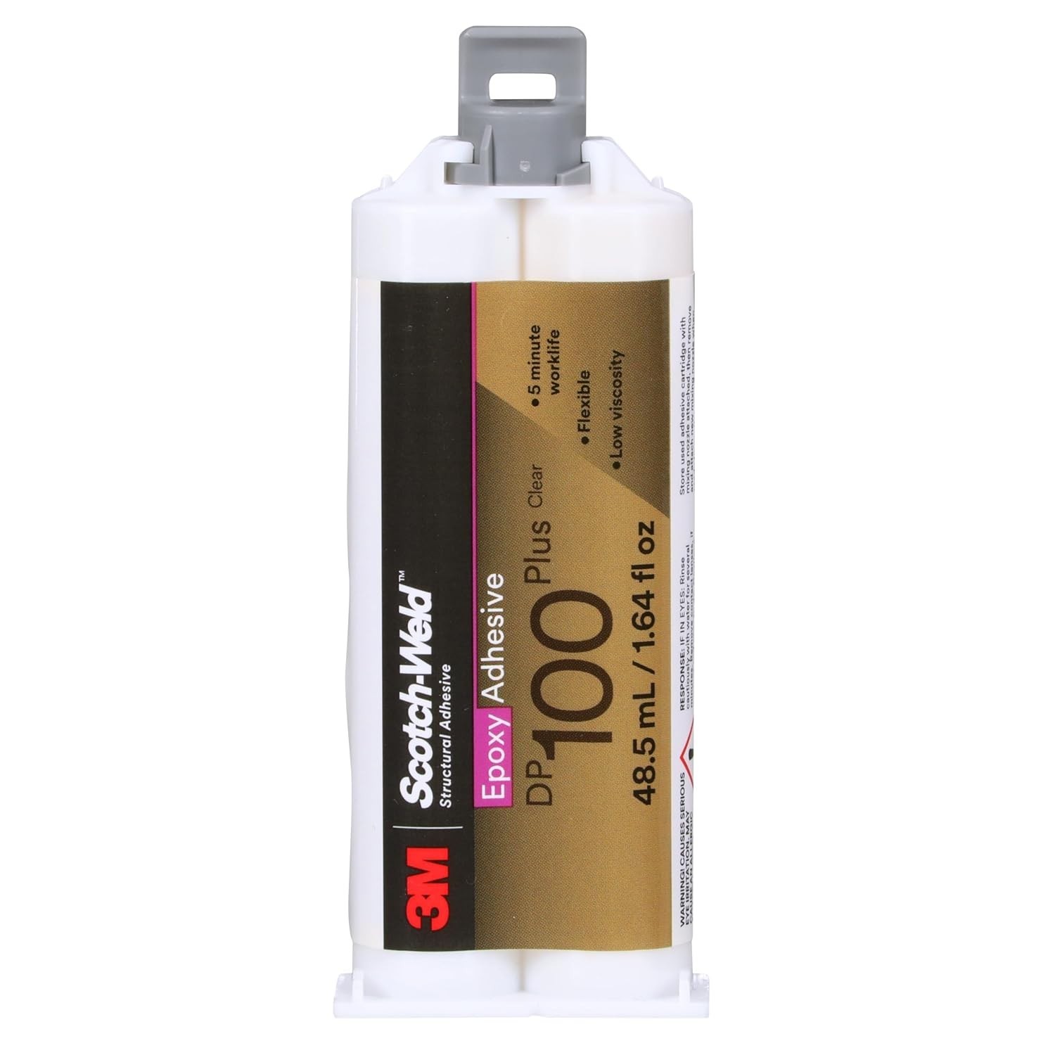 3M Epoxy Adhesive DP100 Plus, Clear, 48.5 mL (1.64 fl oz)Expiration Date 01-2026