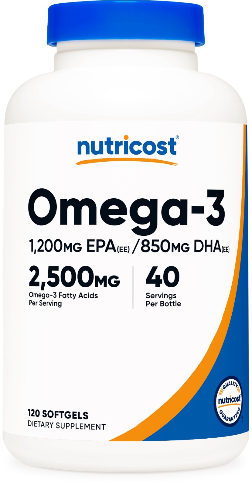 Nutricost Omega 3 Fish Oil - 2500MG, 120 Softgels (40 Serv) - 3x Strength
