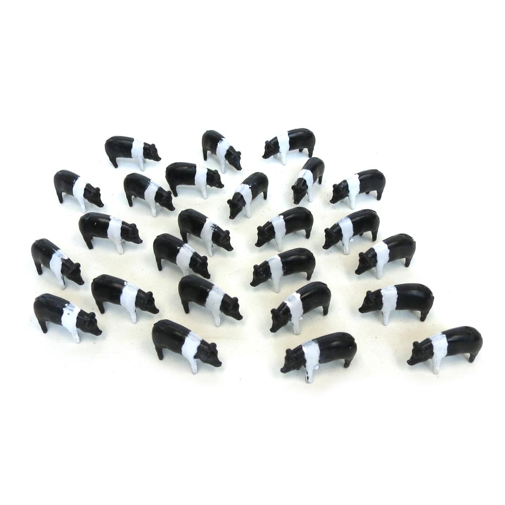 1/64th 25 pack of Black & White Pigs 12663 ZFN12663