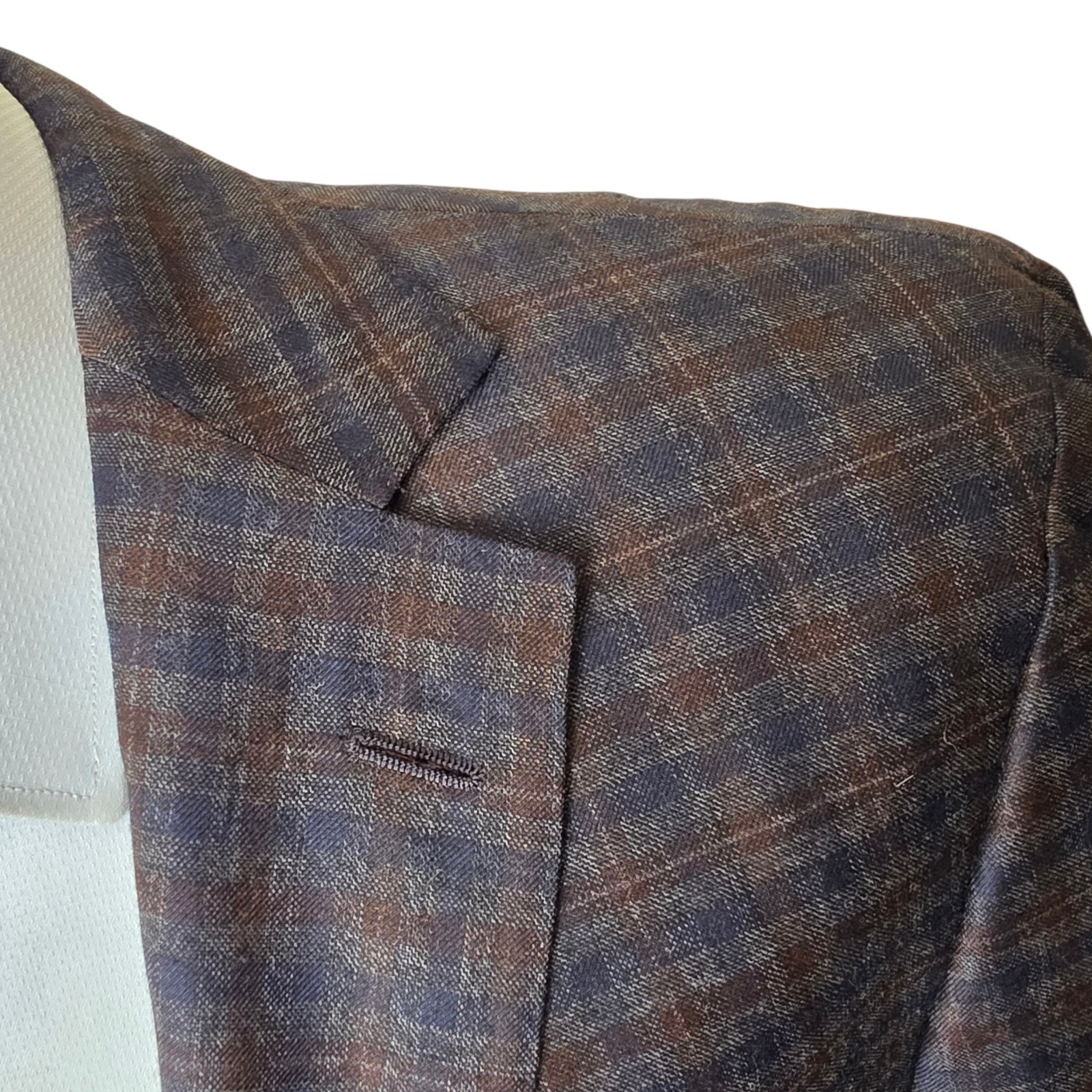 Robert Talbott Blazer 44L Carmel Super 130s Half Canvas Shepherd\'s Check