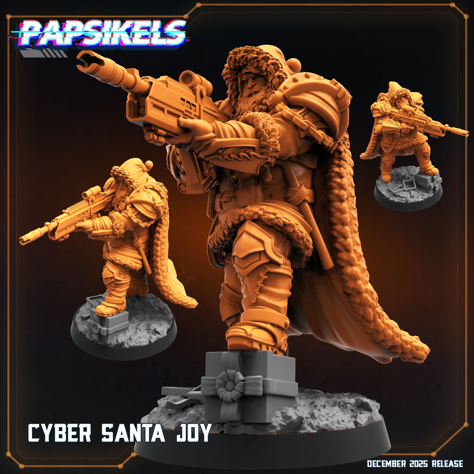 Cyber Winter Warrior Rifle Resin Miniature Sci-Fi Knight 32mm